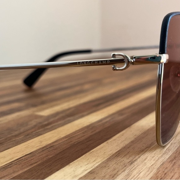 NWT Longchamp Cateye Sunglasses with case Midnight shimmer trim - Picture 3 of 10